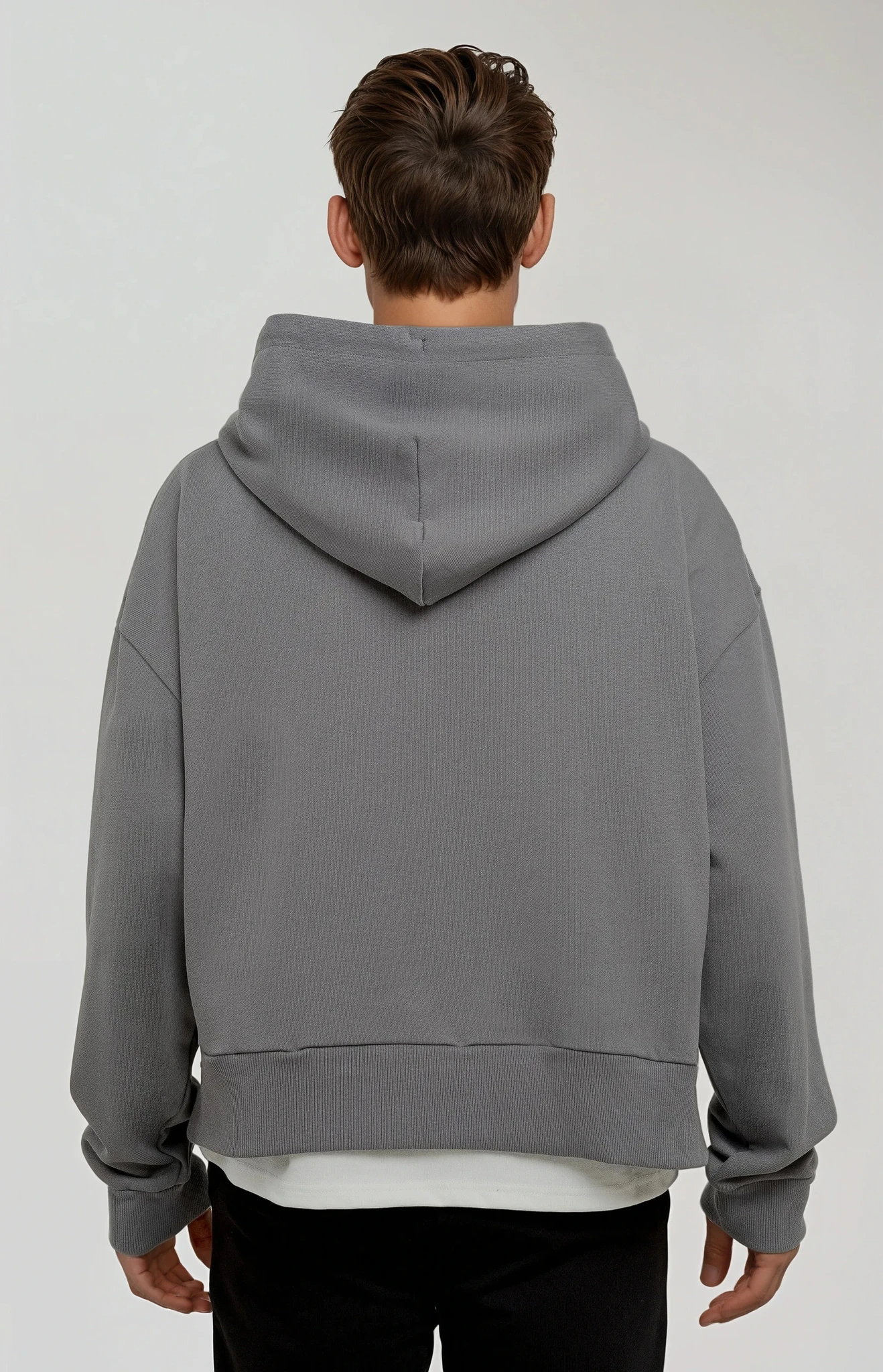 GREY DROPPED SHOULDER HOODIE