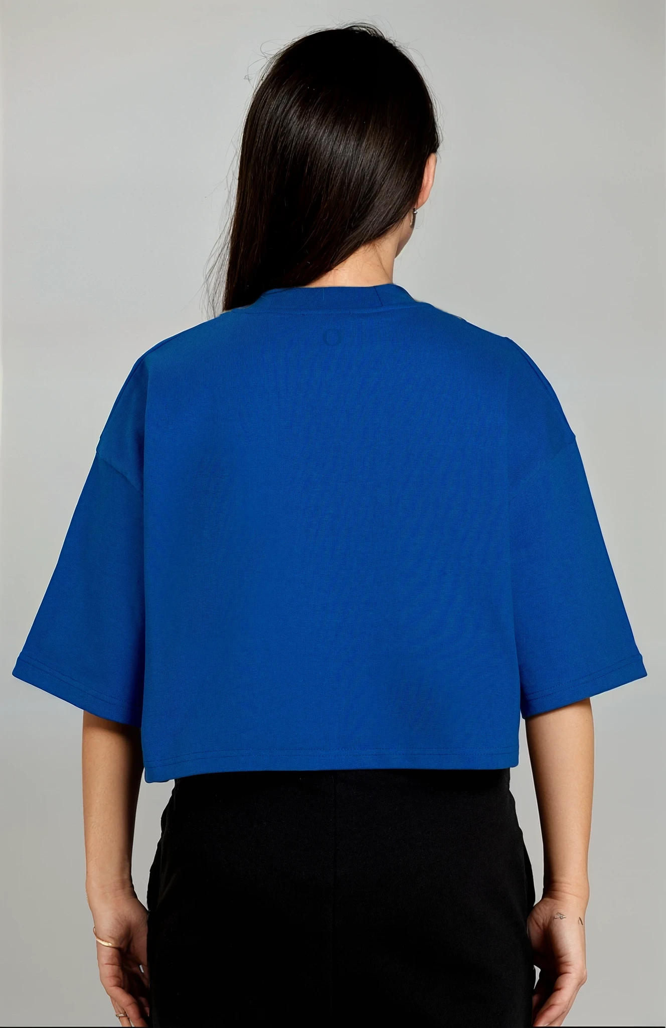 BLUE WOMEN'S CROPPED T-SHIRT