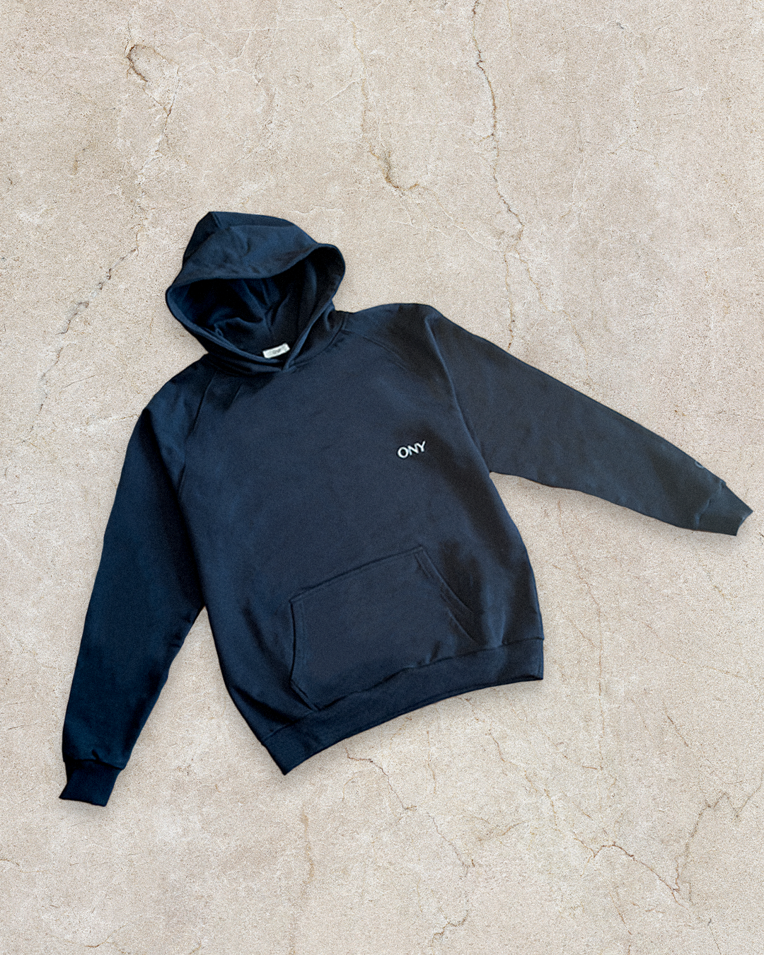 Black oversized hoodie - 100% cotton.