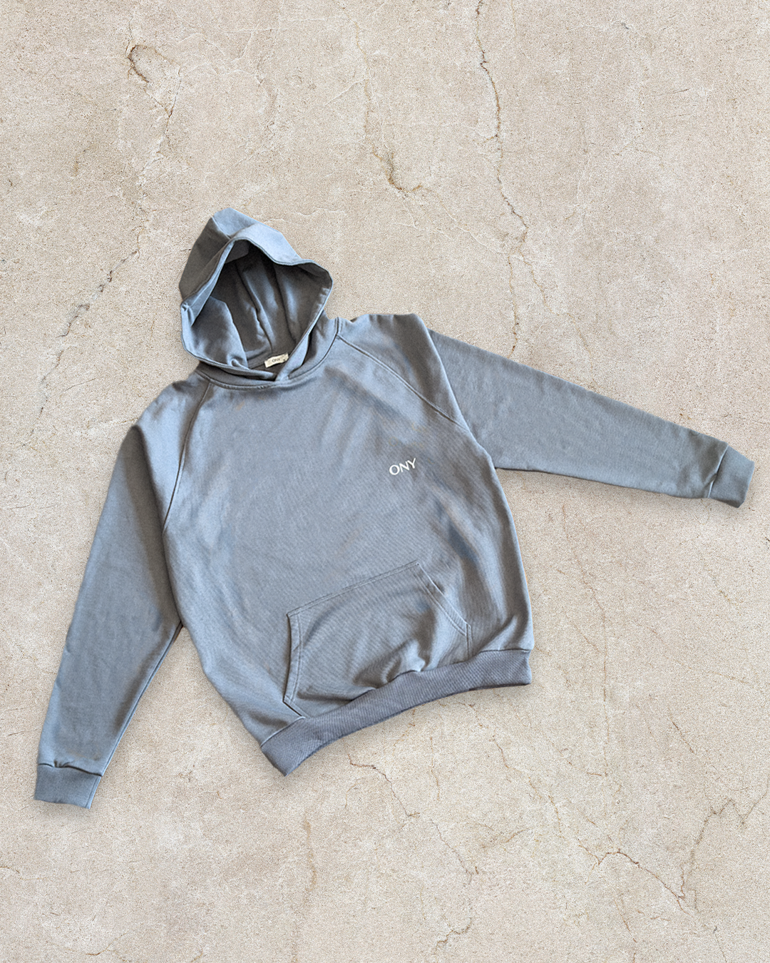 Grey oversized hoodie - 100% cotton.