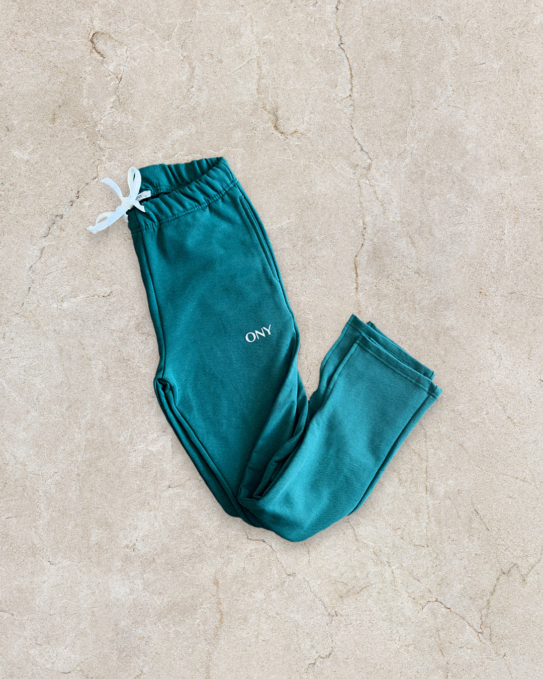Green unisex split sweatpants - 100% cotton