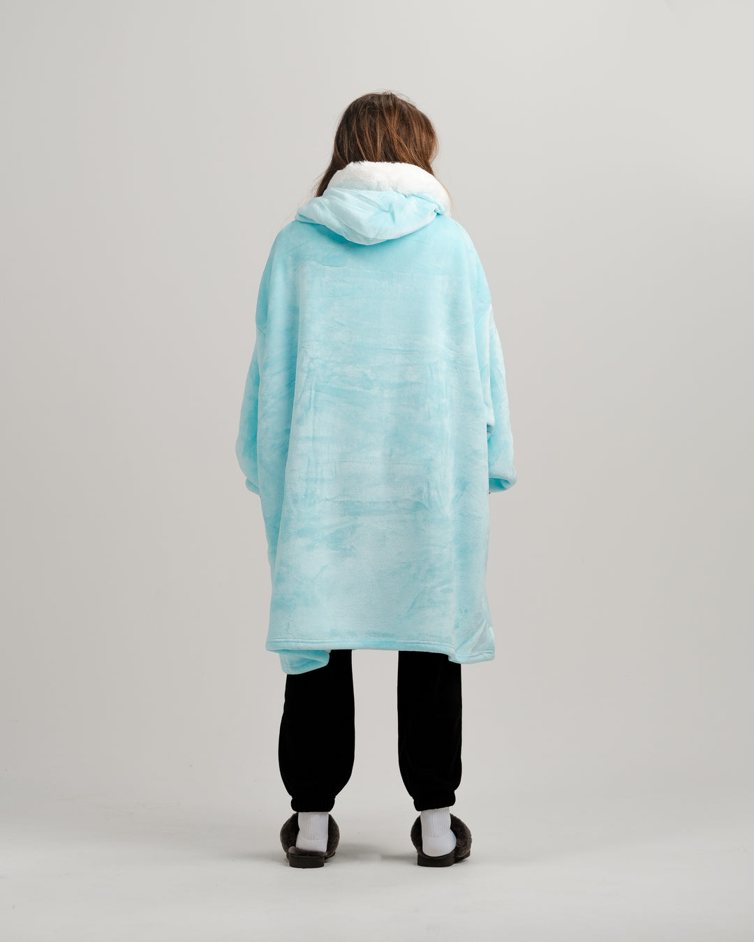 ONY Furlined Hoodie Blanket -  Blue