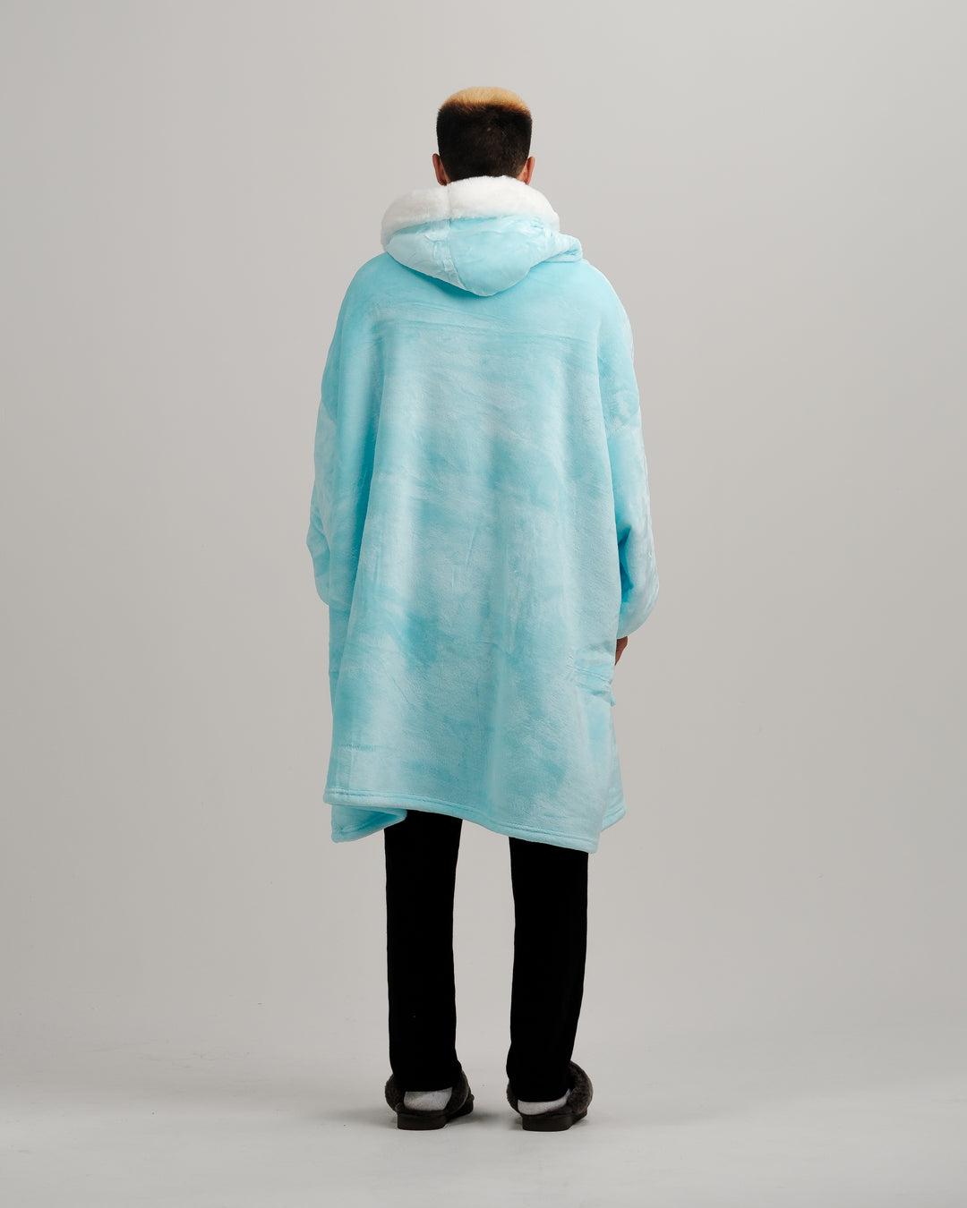ONY Furlined Hoodie Blanket -  Blue
