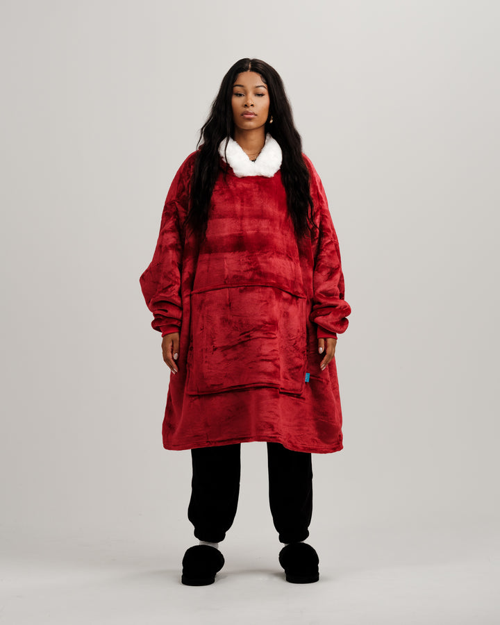 ONY Furlined Hoodie Blanket - Red - It's Ony