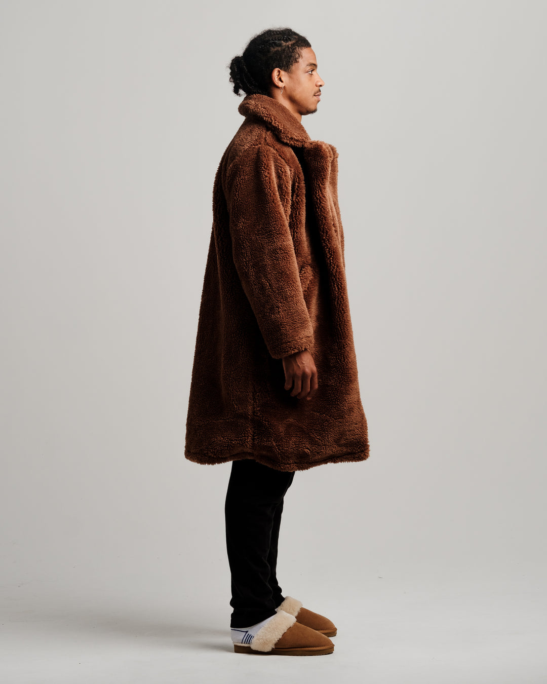ONY Oversized Sherpa Trench Coat - Brown - It's Ony