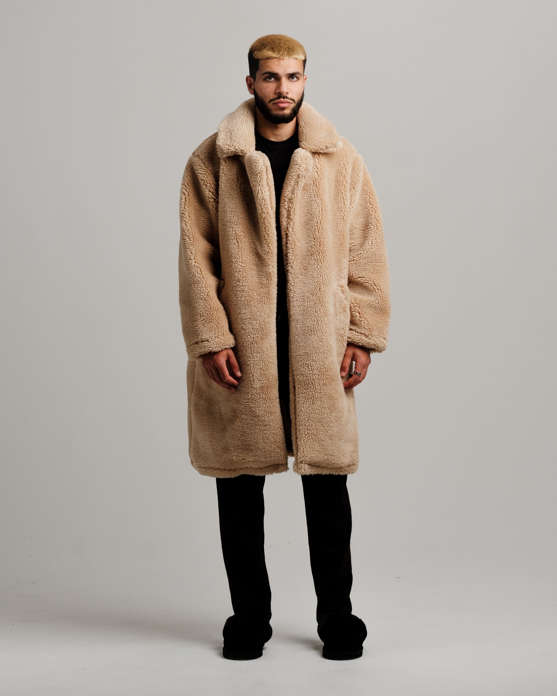 ONY Oversized Sherpa Trench Coat - Camel - It's Ony