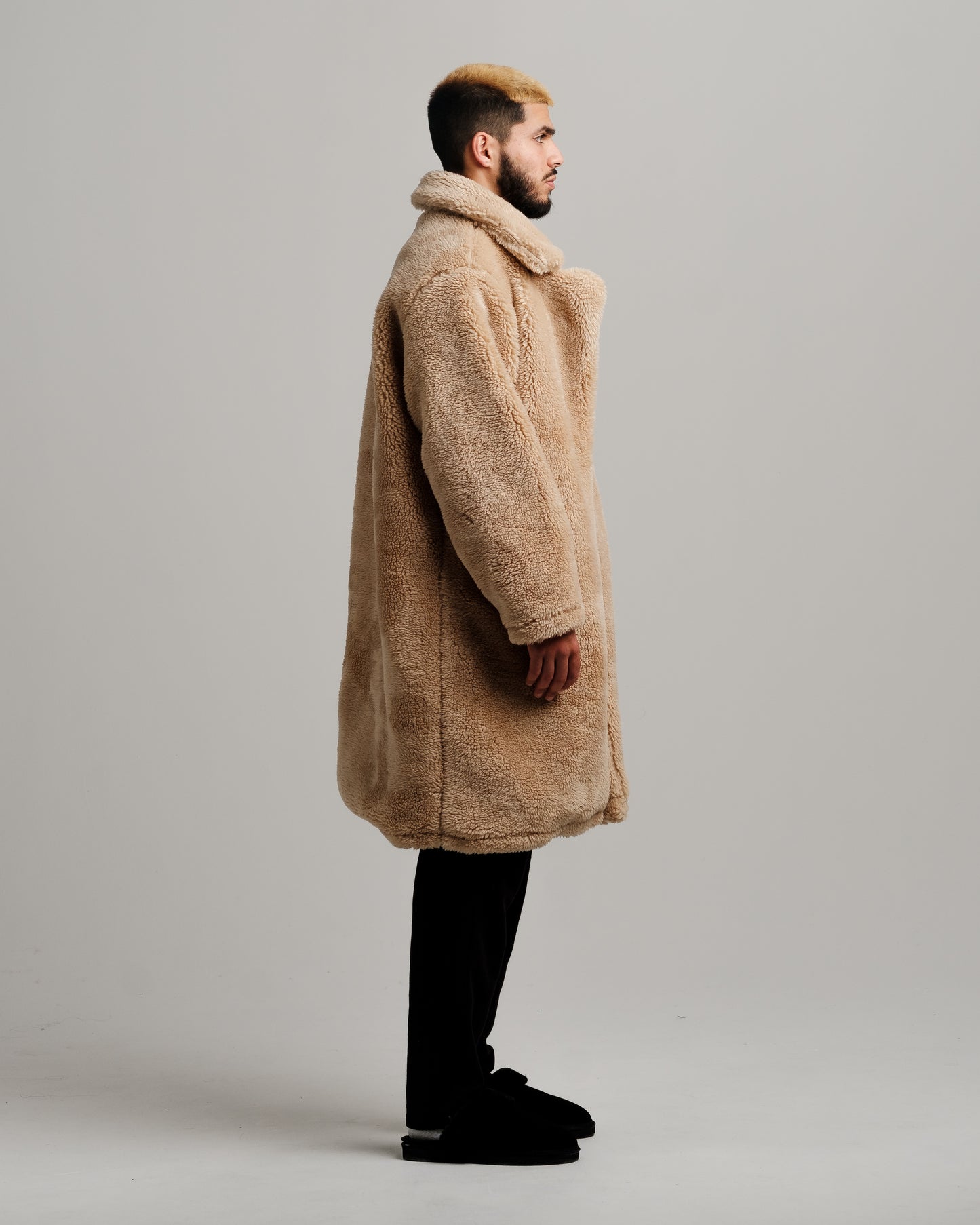 ONY Oversized Sherpa Trench Coat - Camel - It's Ony