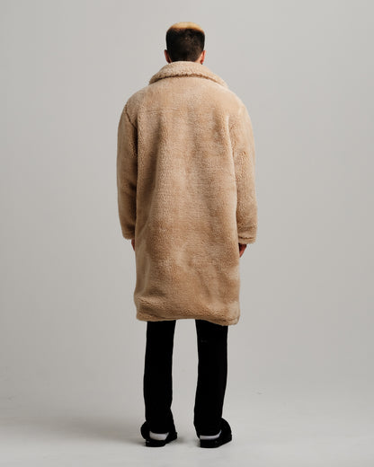 ONY Oversized Sherpa Trench Coat - Camel - It's Ony