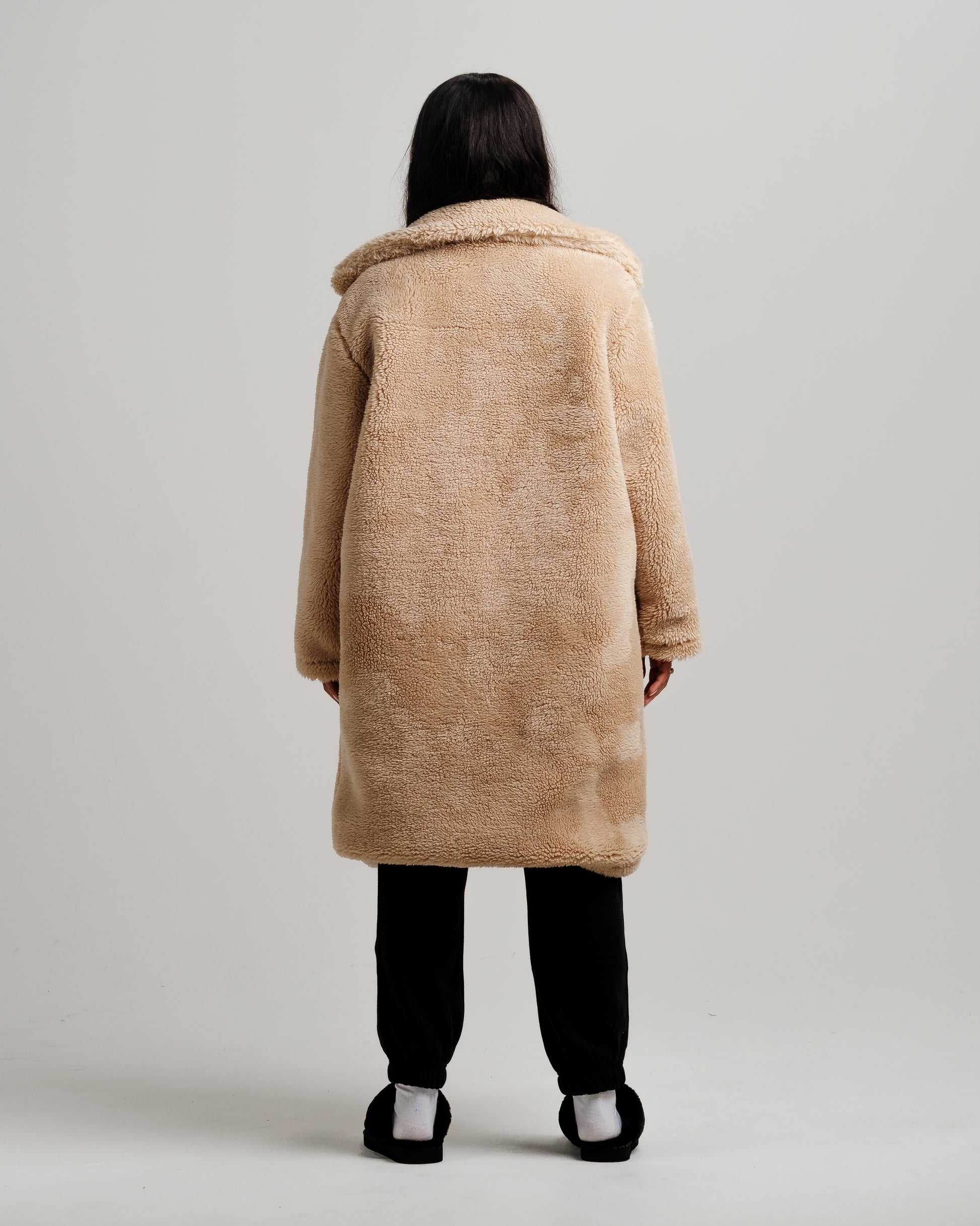 ONY Oversized Sherpa Trench Coat - Camel - It's Ony