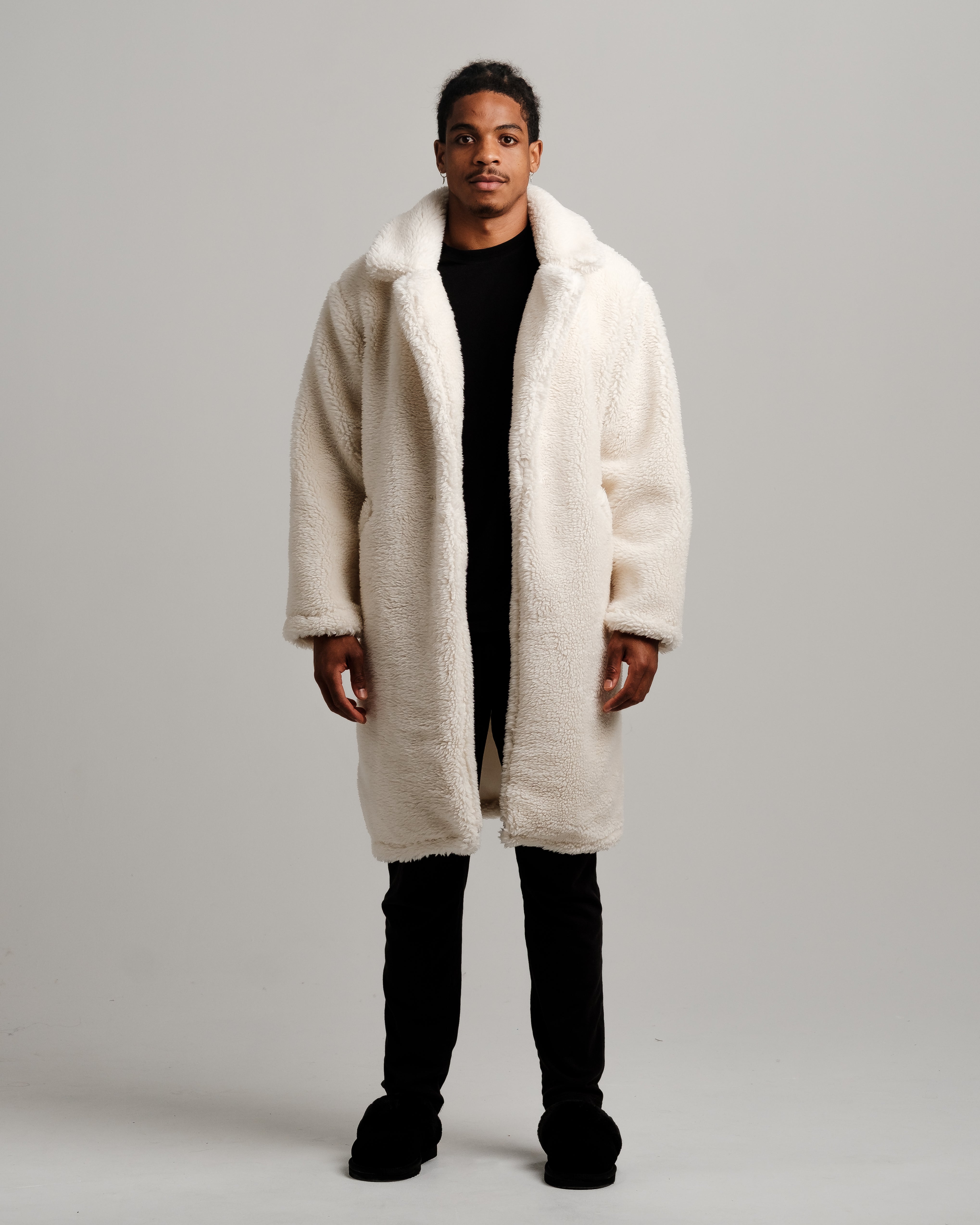 Off white faux deals shearling coat