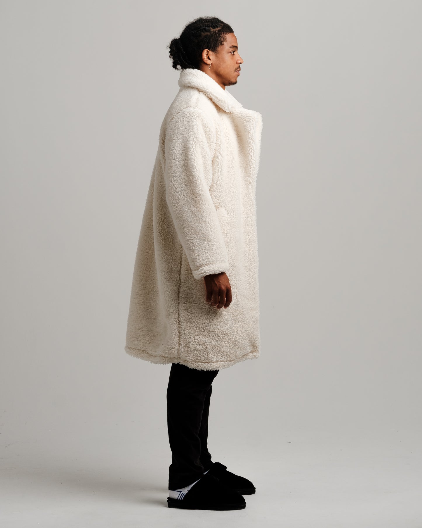 ONY Oversized Sherpa Trench Coat - Off White - It's Ony