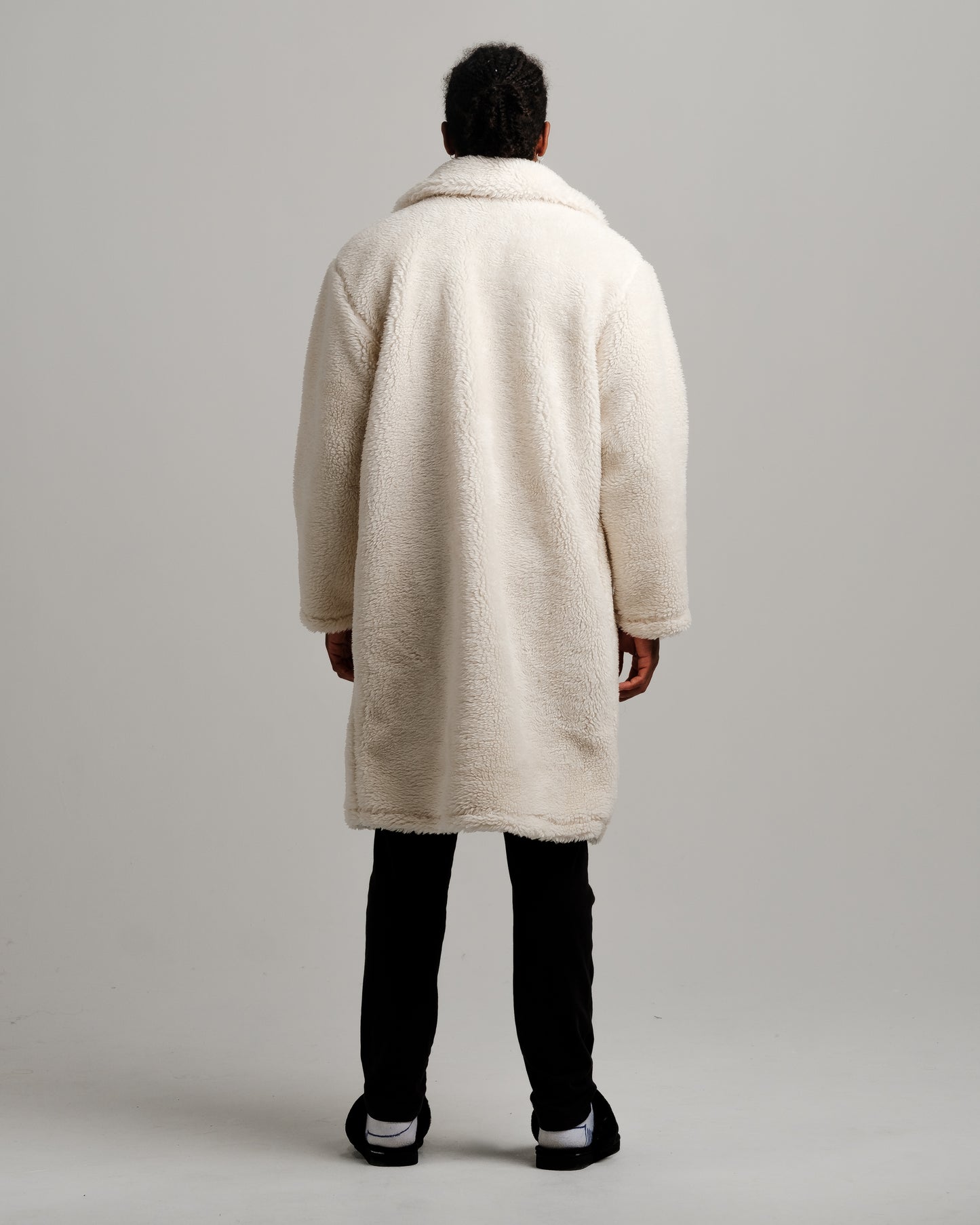 ONY Oversized Sherpa Trench Coat - Off White - It's Ony