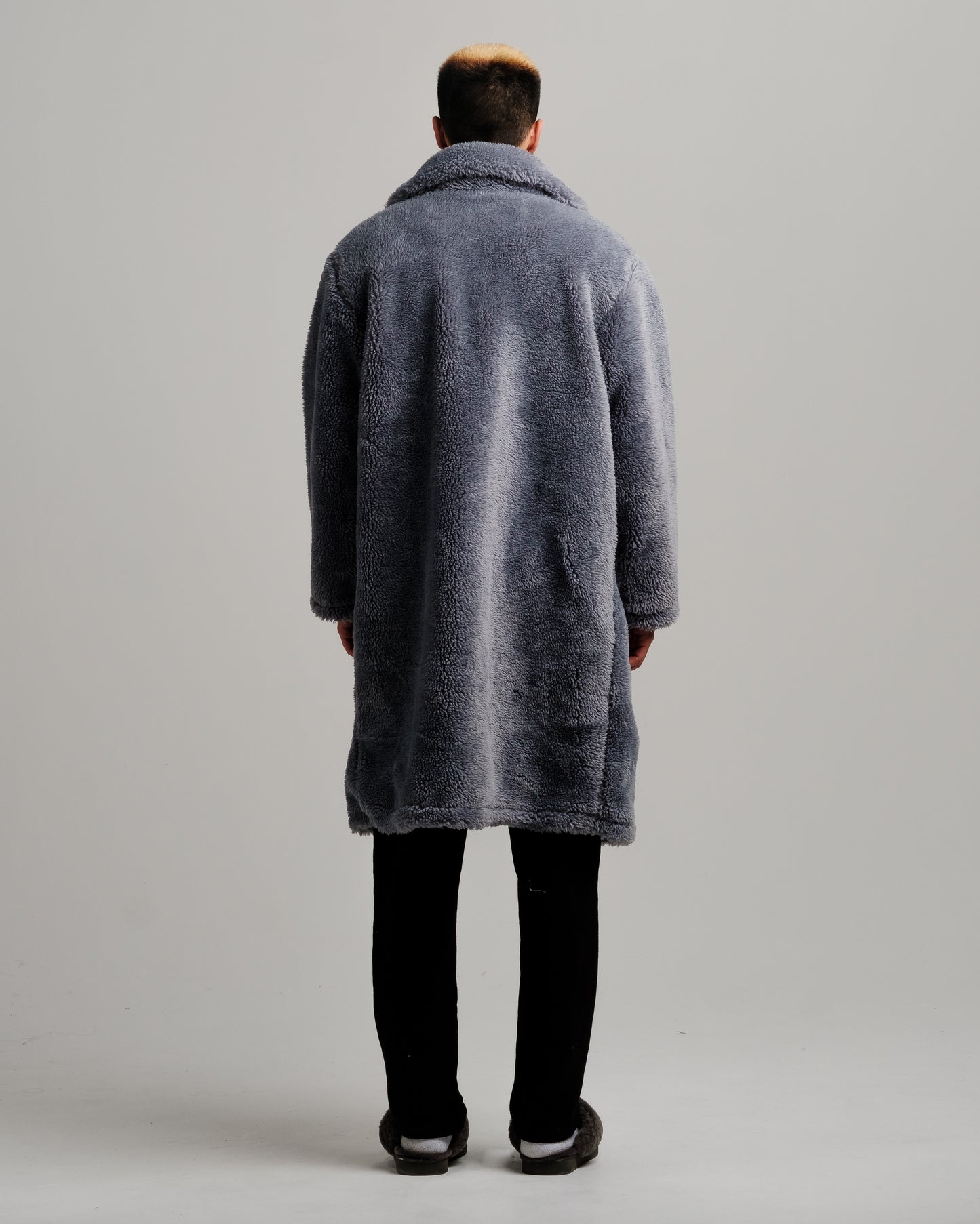 ONY Oversized Sherpa Trench Coat - Grey - It's Ony