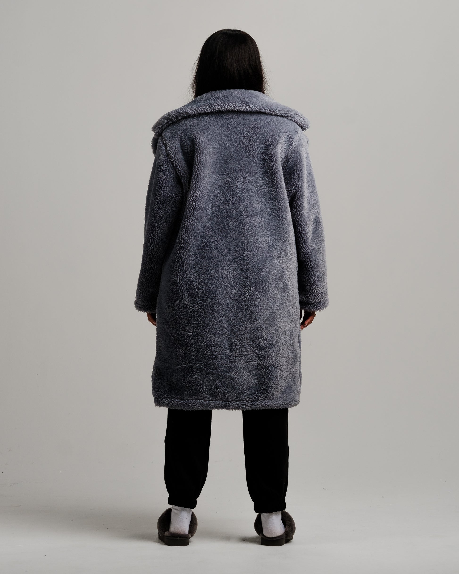 ONY Oversized Sherpa Trench Coat - Grey - It's Ony