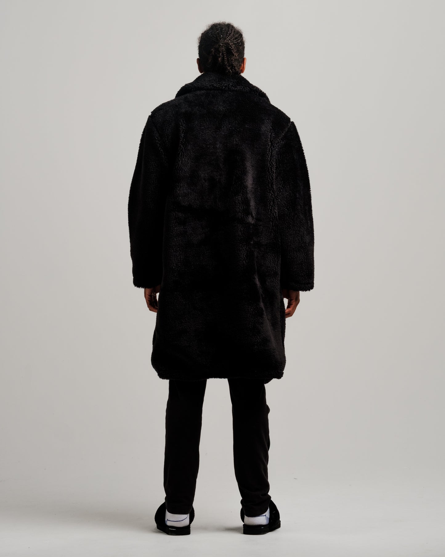 ONY Oversized Sherpa Trench Coat - Black - It's Ony