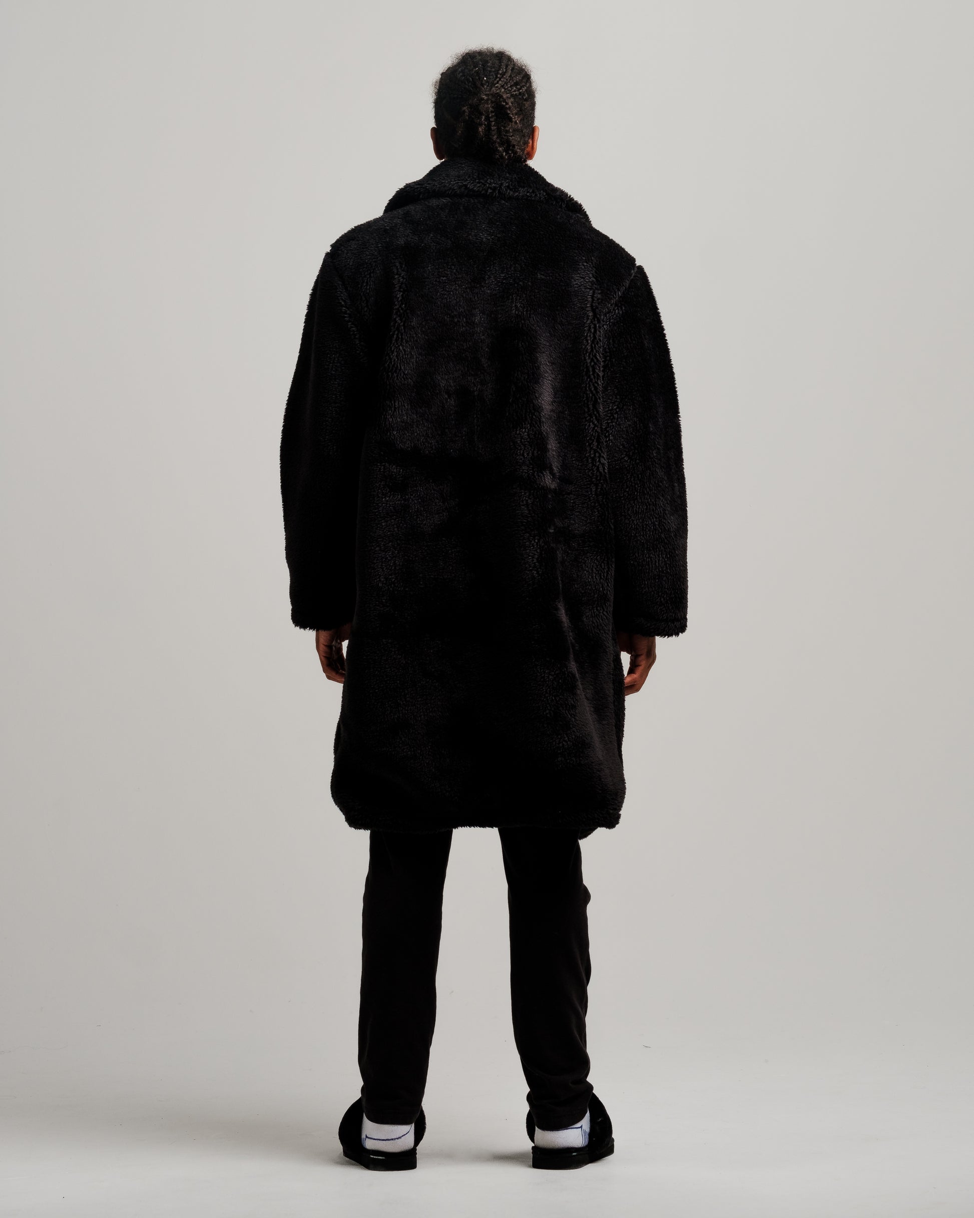 ONY Oversized Sherpa Trench Coat - Black - It's Ony