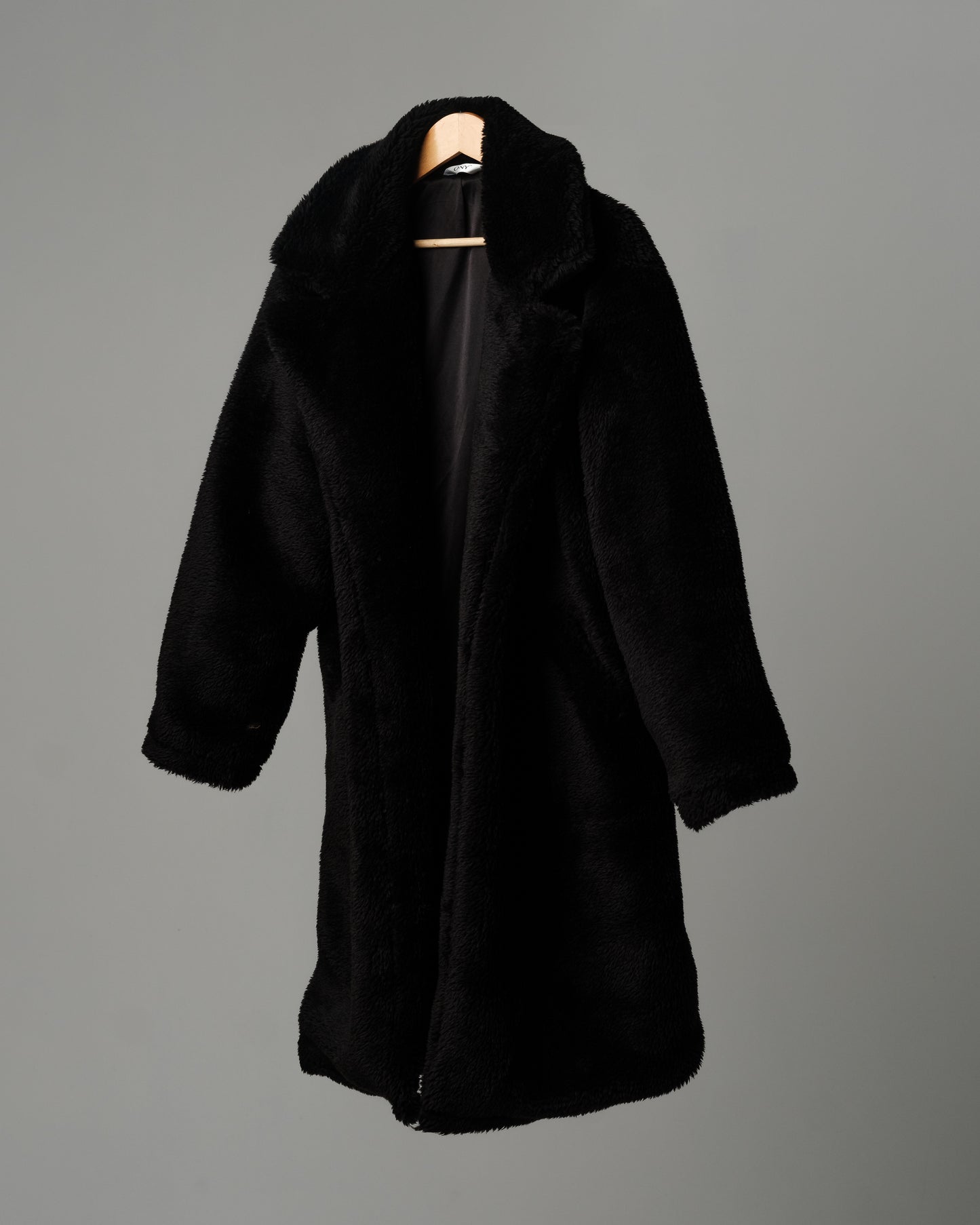 ONY Oversized Sherpa Trench Coat - Black - It's Ony