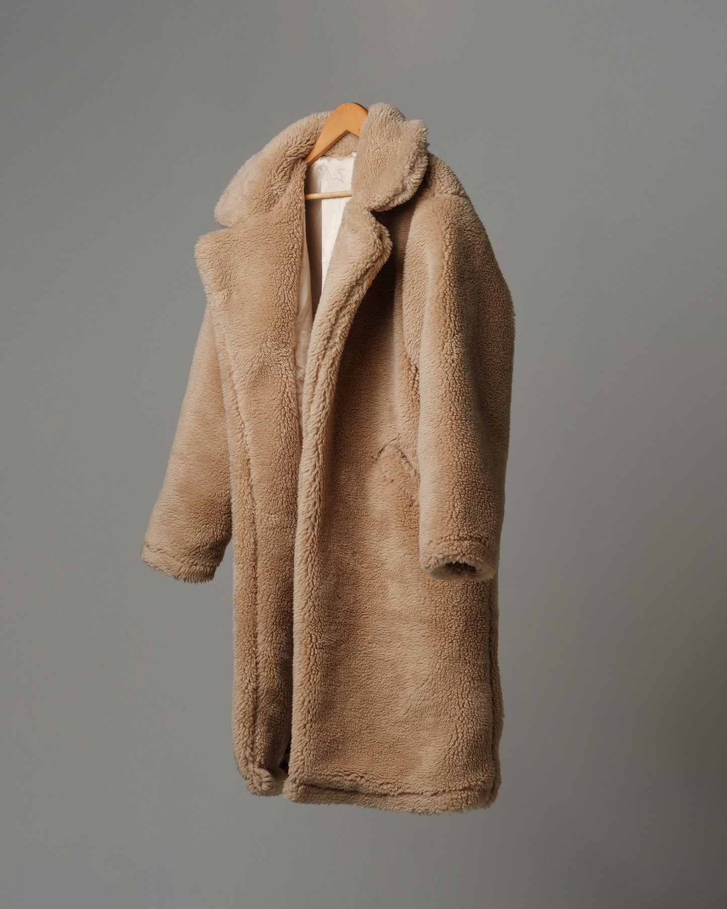 ONY Oversized Sherpa Trench Coat - Camel - It's Ony