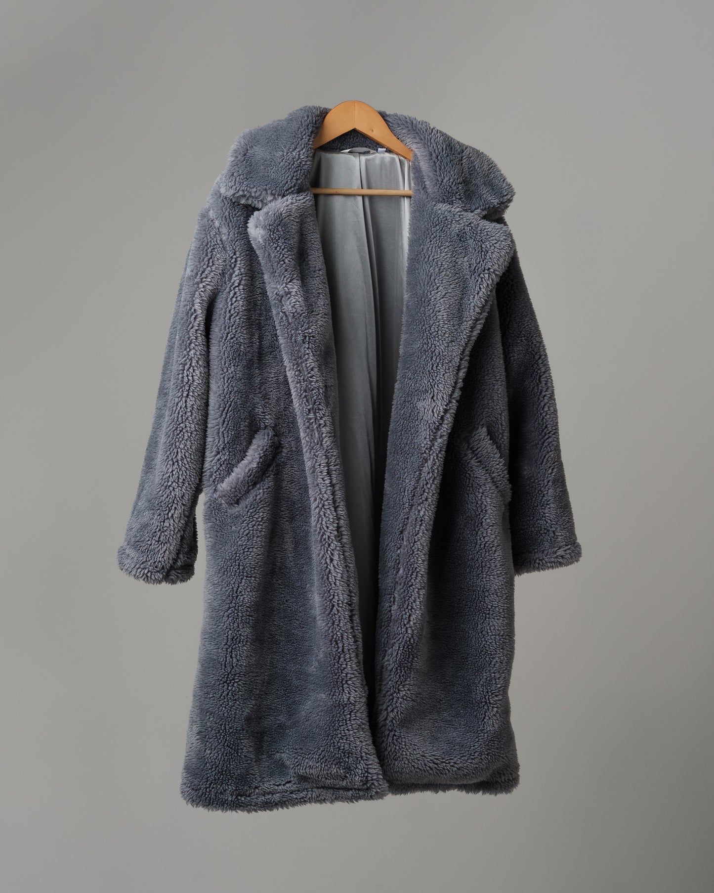 ONY Oversized Sherpa Trench Coat - Grey - It's Ony