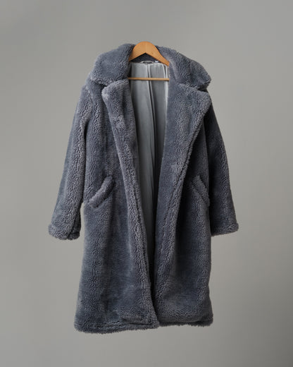 ONY Oversized Sherpa Trench Coat - Grey - It's Ony