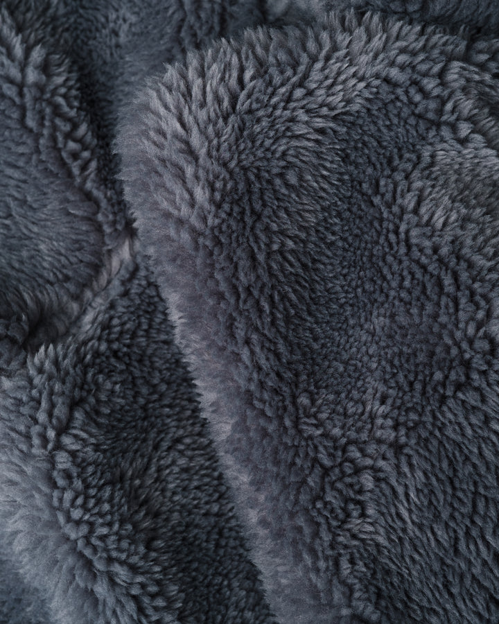 ONY Oversized Sherpa Trench Coat - Grey