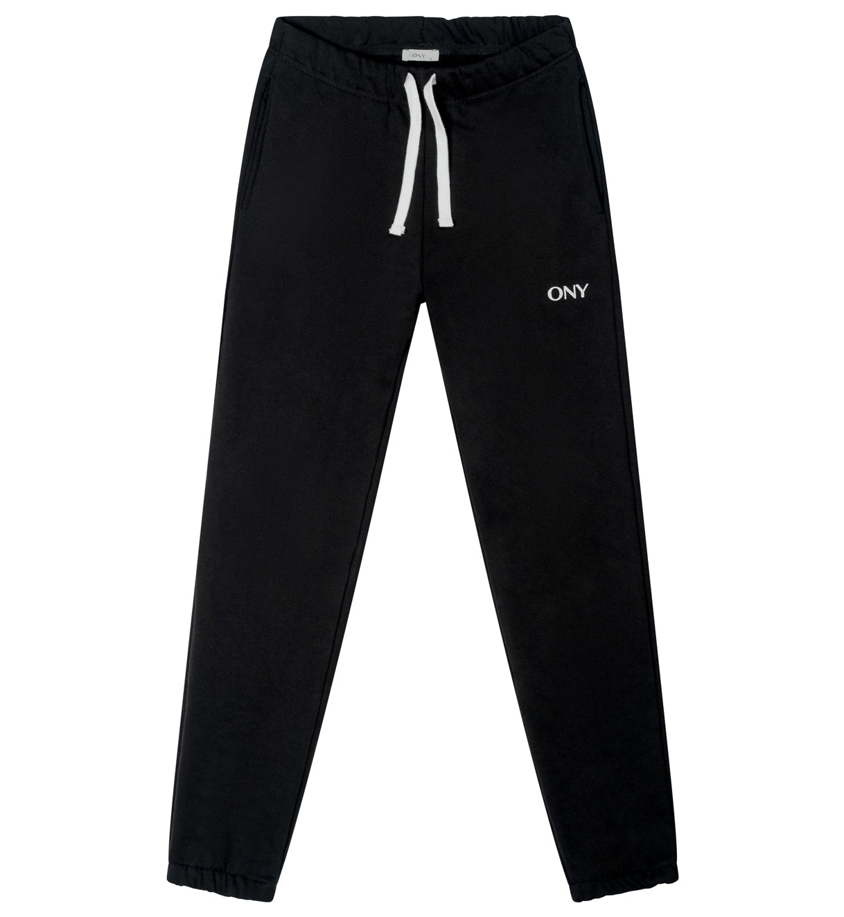 Black cuffed sweatpants - 100% cotton.