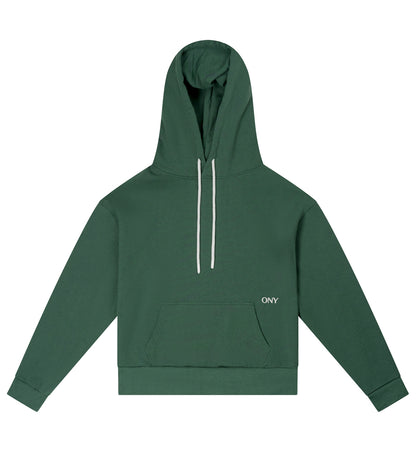 Green dropped shoulder hoodie - 100% cotton.