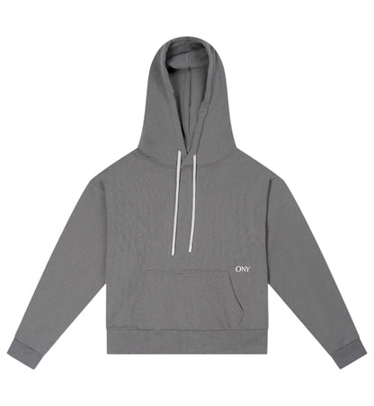 Grey dropped shoulder hoodie - 100% cotton.