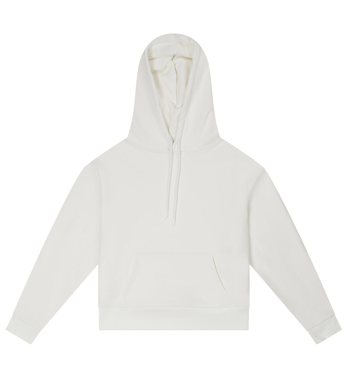 Off- white dropped shoulder hoodie - 100% cotton.