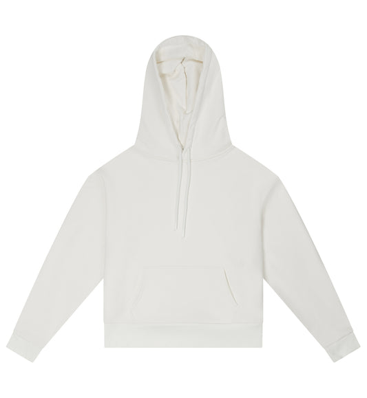 Off- white dropped shoulder hoodie - 100% cotton.