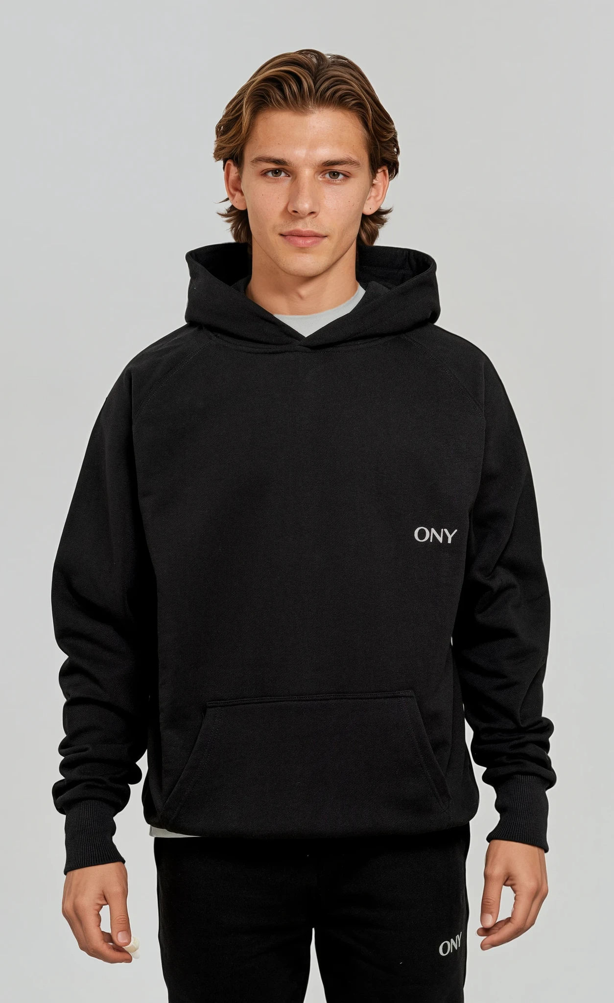 BLACK OVERSIZED HOODIE - ONY