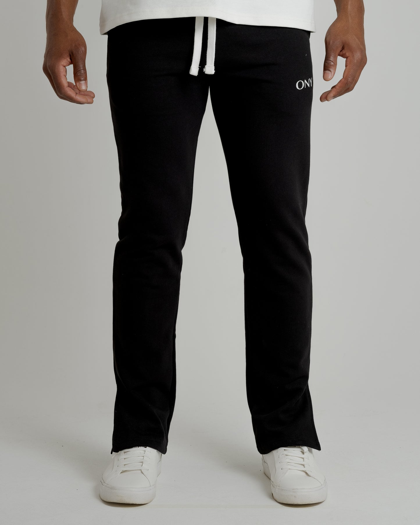 BLACK SPLIT SWEATPANTS