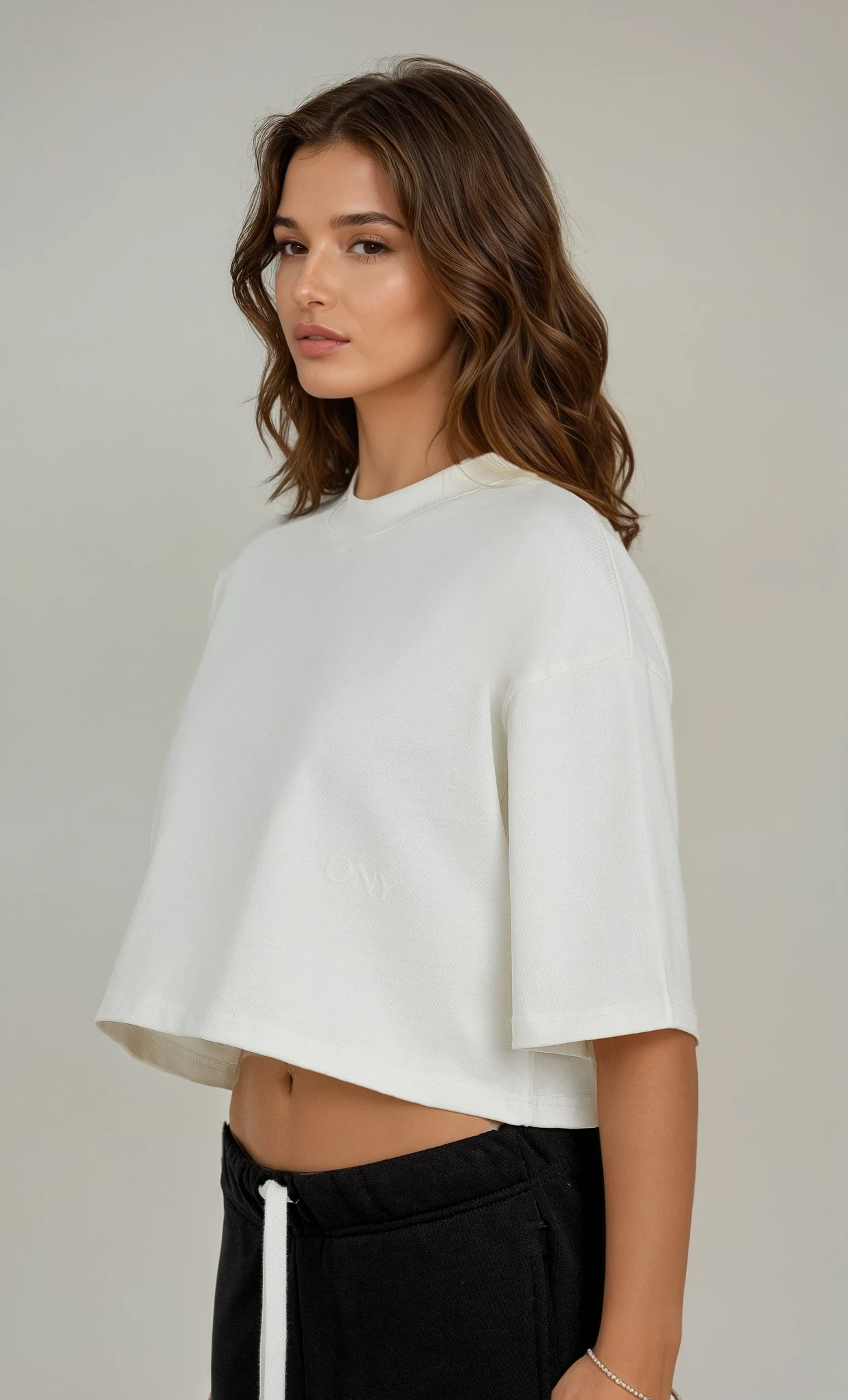 OFF-WHITE WOMEN'S CROPPED T-SHIRT