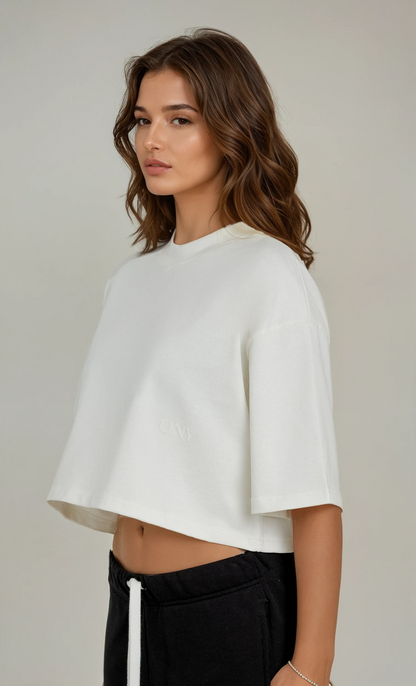 OFF-WHITE WOMEN'S CROPPED T-SHIRT