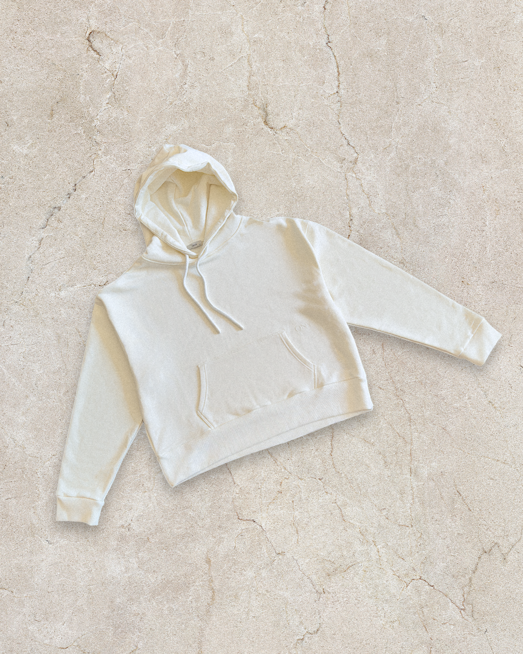 Off-white dropped shoulder hoodie - 100% cotton.