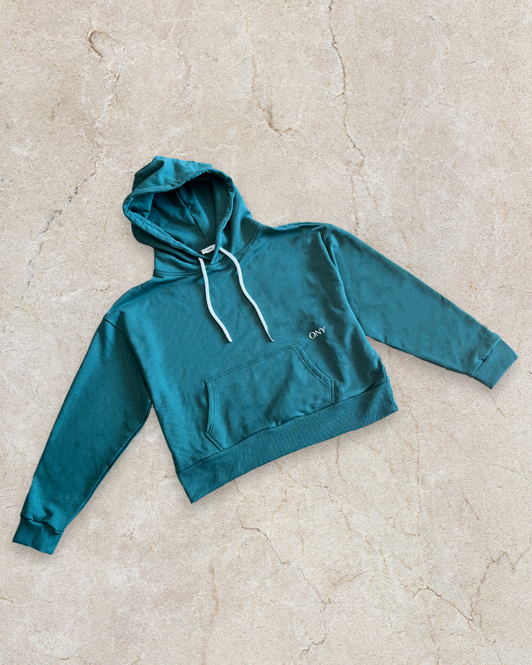 Green dropped shoulder hoodie - 100% cotton.