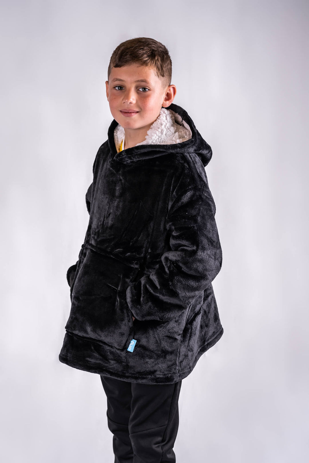 Kids & Little Ones Black Extra Thick Ony Hoodie Blanket - It's Ony